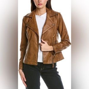 Max Studio Classic Faux Leather Jacket